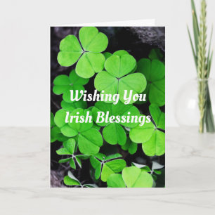 Carte de voeux Shamrock Irish Blessings