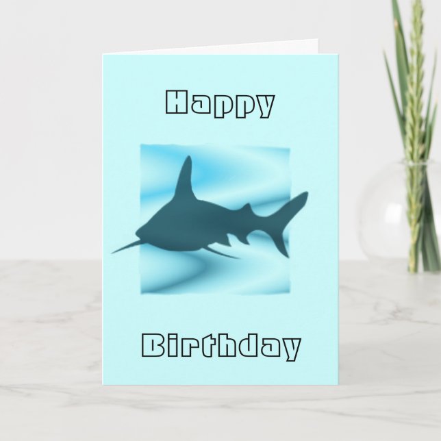 Carte de voeux silhouette de requin (Devant)