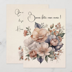 Carte de voeux simple Boho mon jardin fleuri