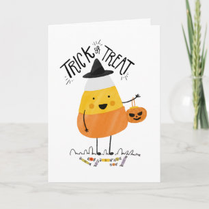 Carte de voeux simple de Halloween de bonbons au