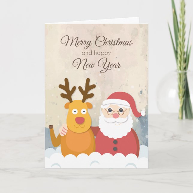Carte de voeux simple de vacances de Noël (Devant)