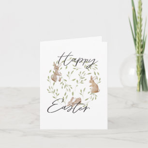 Carte de voeux simple et heureuse de Pâques Bunny