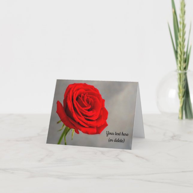 Carte de voeux simple Rose rouge (Devant)