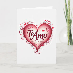 Carte de Vœux Simple Te Amo Cœur Amour