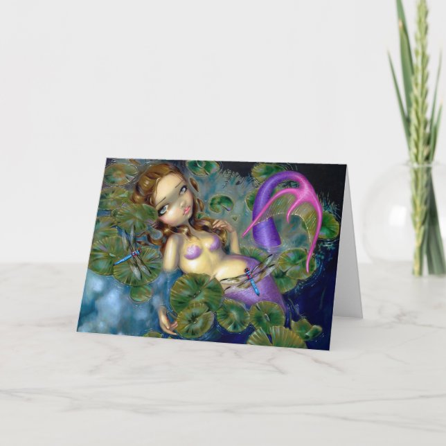 Carte de voeux "Sirène de libellule" (Devant)