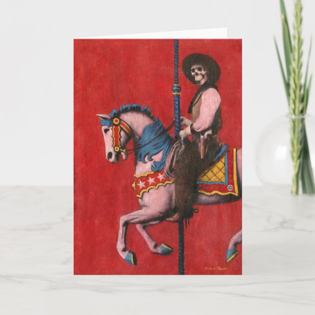 Carte de voeux Skeleton Cowboy Carousel (Devant)
