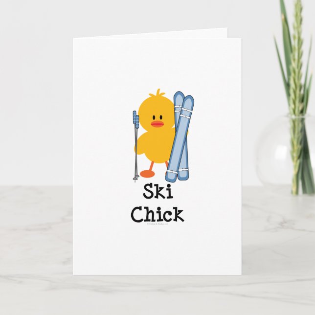 Carte de voeux Ski Chick (Devant)