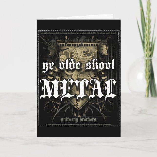 Carte de voeux Skool en métal d'antan de Rock=Life (Devant)