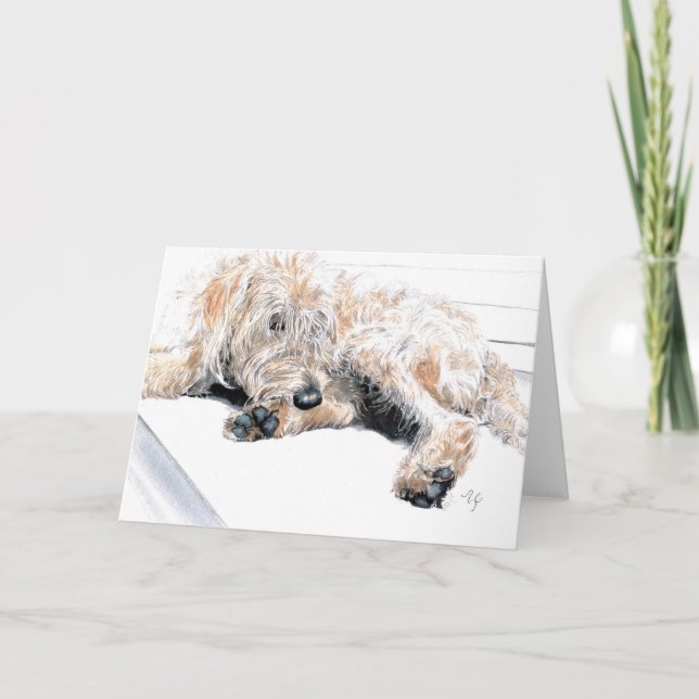 Carte de voeux Sleepy Labradoodle (Devant)