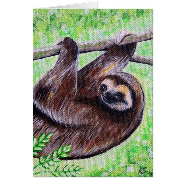 Carte de voeux Sloth Painting (Devant)
