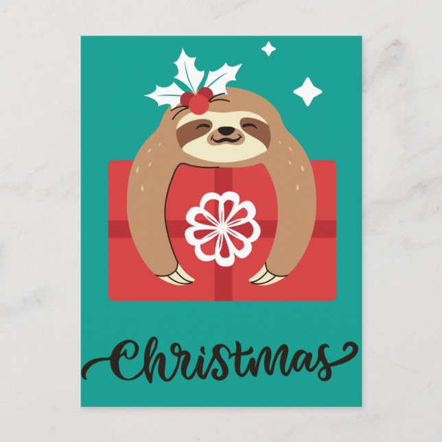 Carte de vœux Slothmas joyeux (Devant)