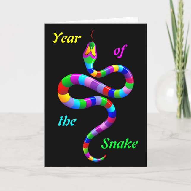 Carte de voeux Snake Psychedelic Rainbow (Devant)