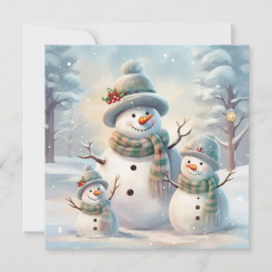 Carte de voeux Snowman Family