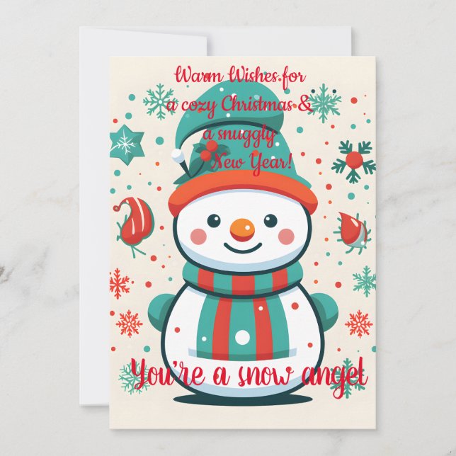 Carte de voeux Snowman mignonne (Devant)
