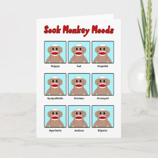 Carte de voeux Sock Monkey Moods