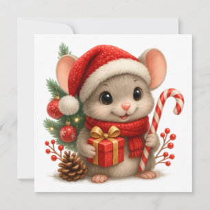 Carte de vœux Souris de Noël