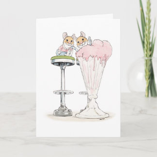 Carte de vœux Souris Milkshake