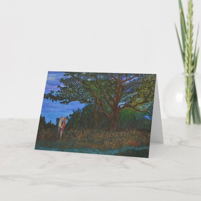 Carte de vœux "Sous l'arbre de chêne" (Devant)