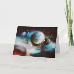 Carte de voeux Space Nebula et étoiles