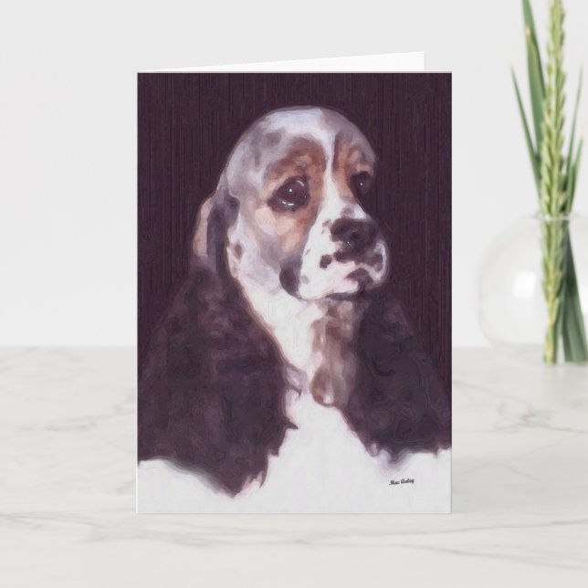 Carte de voeux Spaniel Sable/White Cocker (Devant)