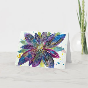 Carte de voeux Sparklesettia Watercolor Poinsettia