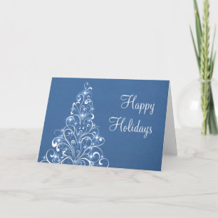 Carte de voeux Sparkly Holiday Tree, Royal Blue
