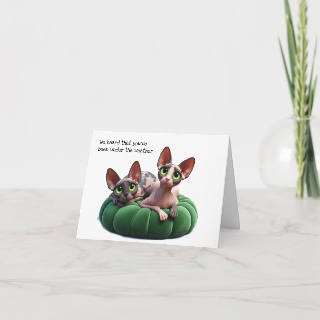 Carte de voeux Sphynx Chever Up (Devant)