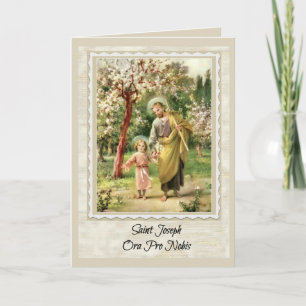 Carte de voeux St Joseph avec prière à l'intérieur