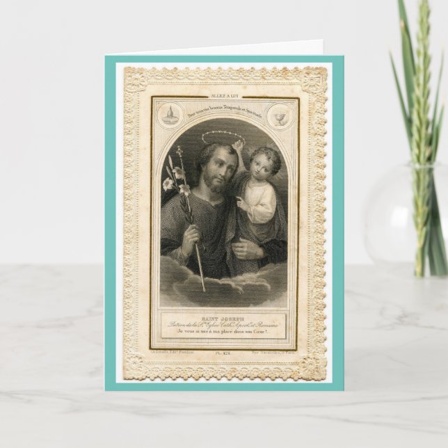 Carte de voeux St.Joseph Et Jesus Fête des pères (Devant)