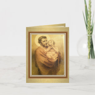 Carte de voeux St. Joseph Fête religieuse