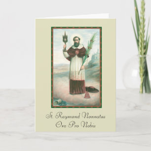 Carte de voeux St. Raymond Nonnatus avec prière