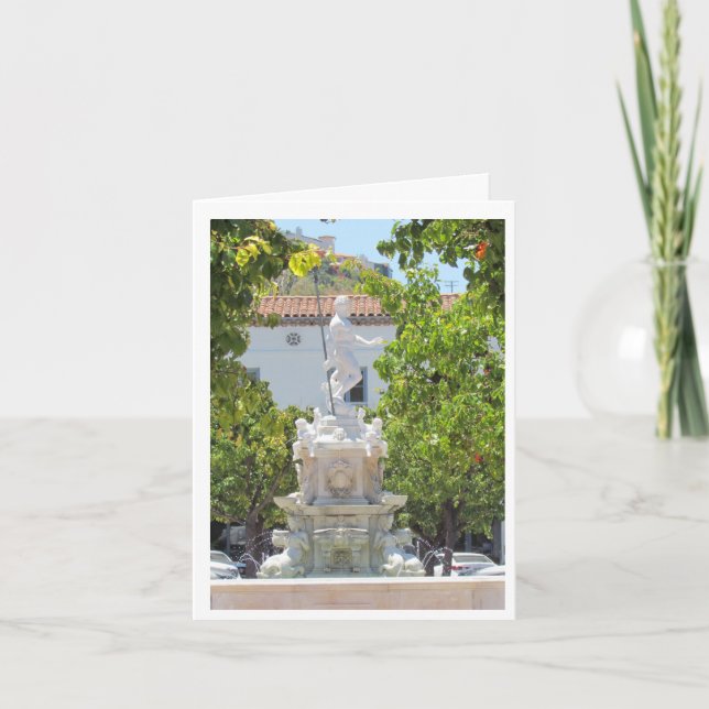 Carte de voeux - Statue Neptune dans le parc (Devant)