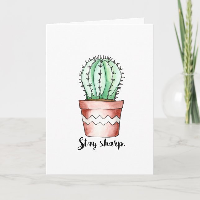 Carte de voeux Stay Sharp Cactus (Devant)