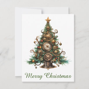 Carte de voeux Steampunk Christmas Tree