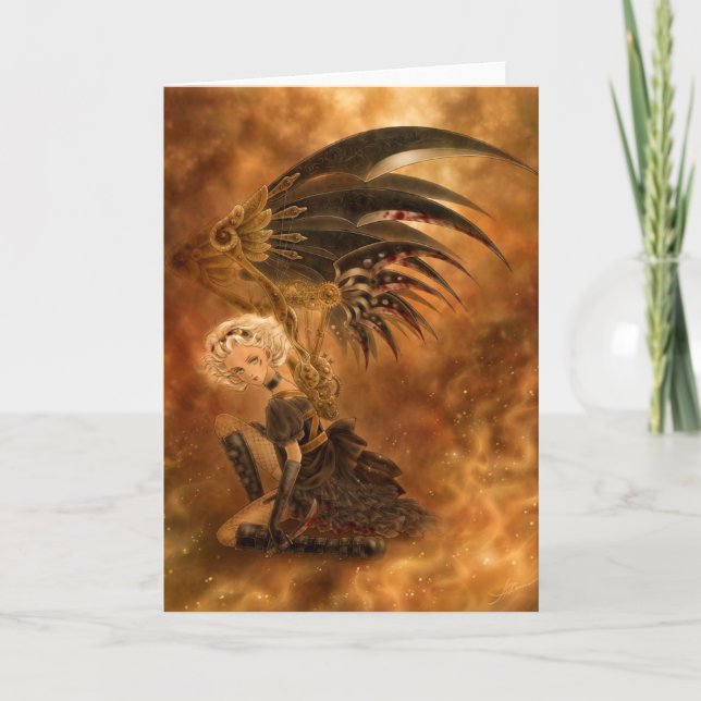 Carte de voeux Steampunk Dark Angel (Devant)