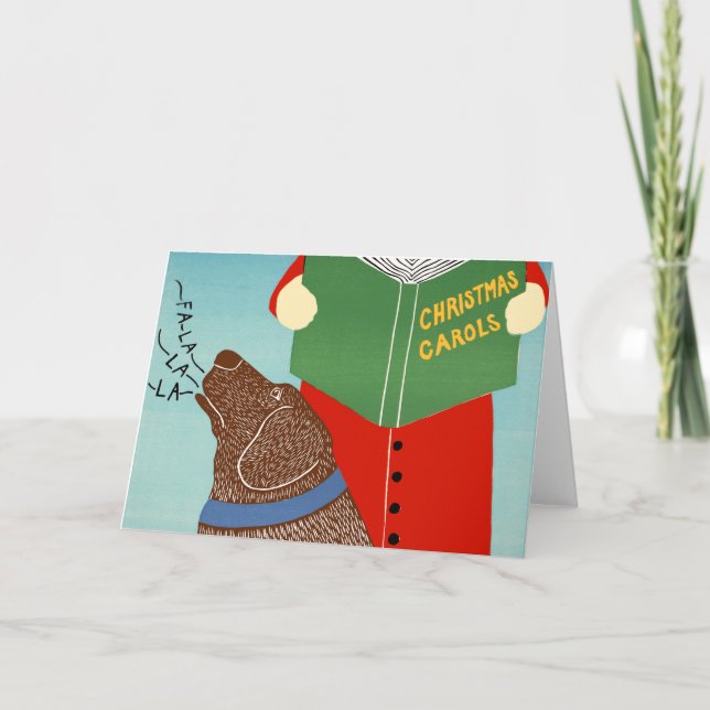 Carte de voeux Stephen Huneck "Christmas Caroling" (Devant)