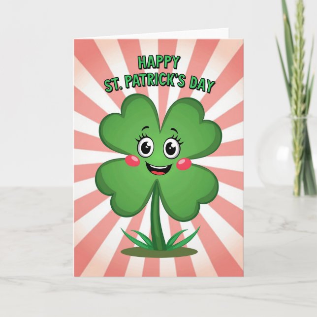 Carte de vœux Striped Clover Happy Day (Devant)