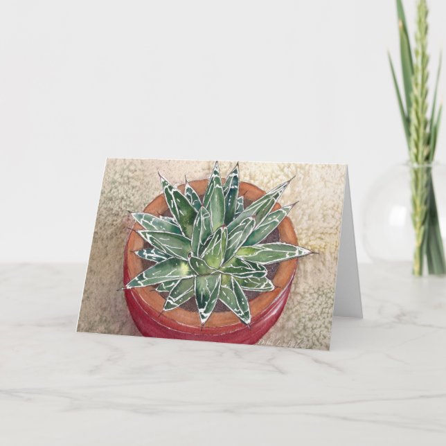 Carte de voeux Succulent Agave victoriae-reginae (Devant)