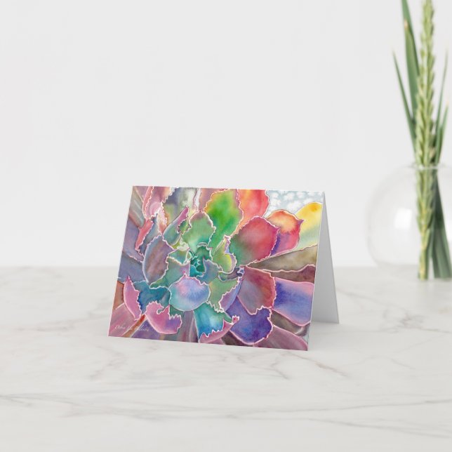 Carte de voeux succulente à feuilles rouillées (Devant)