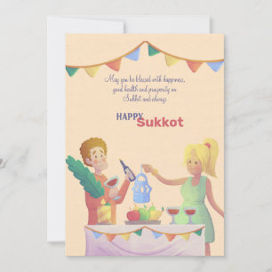 Carte de voeux Sukkot Table