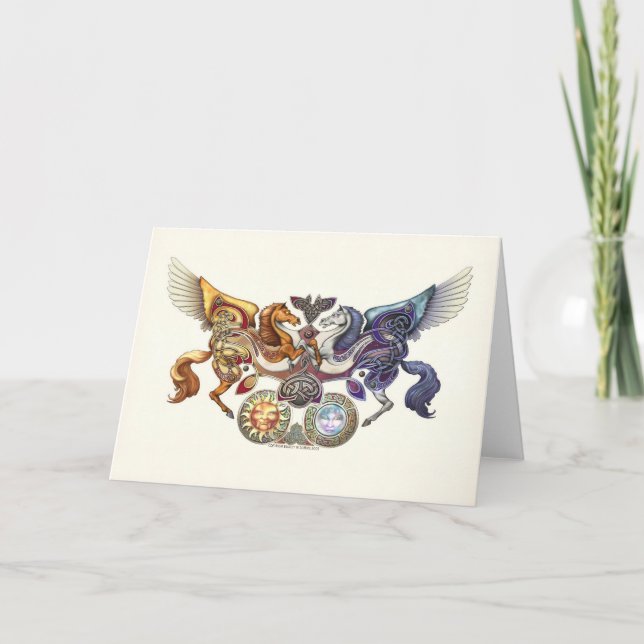 Carte de voeux Sun Horse, Moon Horse (Devant)