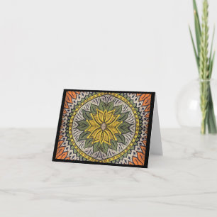 Carte de voeux Sunflower Boho Mandala