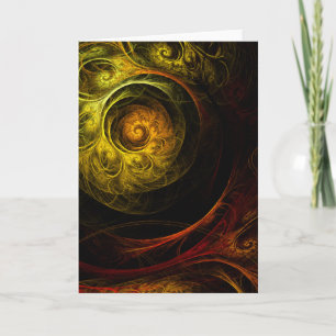 Carte de voeux Sunrise Floral Red Abstrait Art