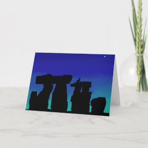 Carte de voeux Sunrise Henge avec chat