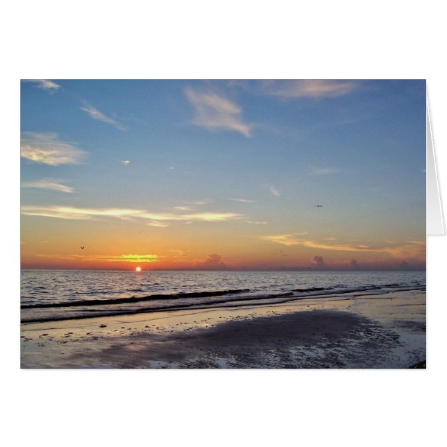 Carte de voeux Sunset Beach (Devant horizontal)