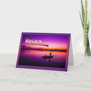 Carte de voeux Sunset Fishing