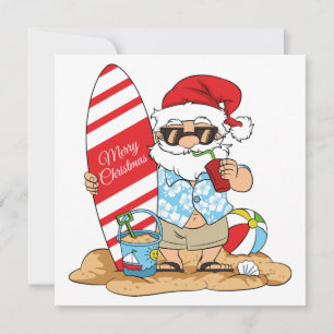 Carte de voeux Surboard Père Noël