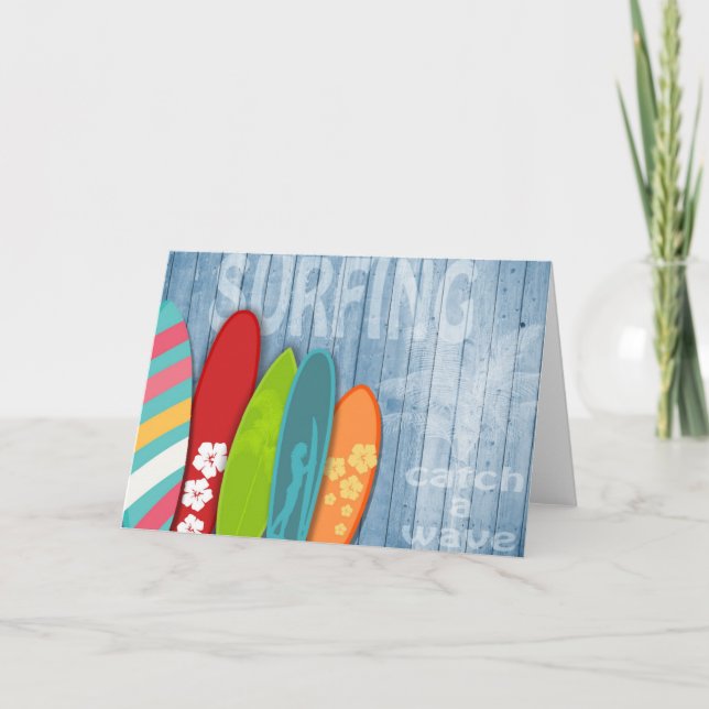 Carte de voeux Surfboards (Devant)