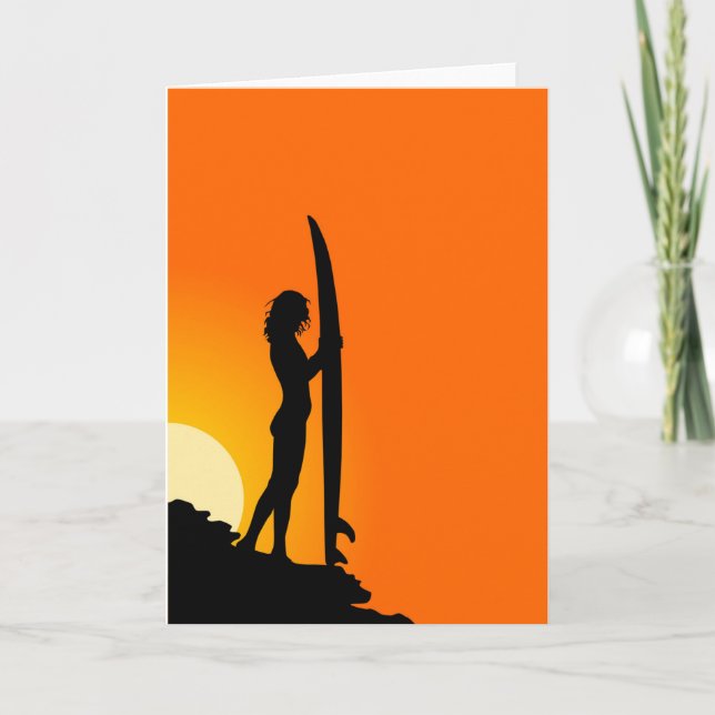 Carte de voeux Surfer Girl (Devant)