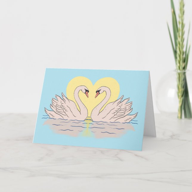Carte de voeux Swan Forever Boo Valentine Love (Devant)